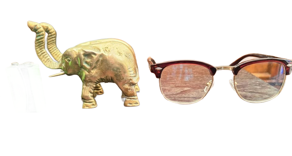 Vintage Solid Brass Mini Elephants (Pair) - Made in Taiwan - Good Luck Charms