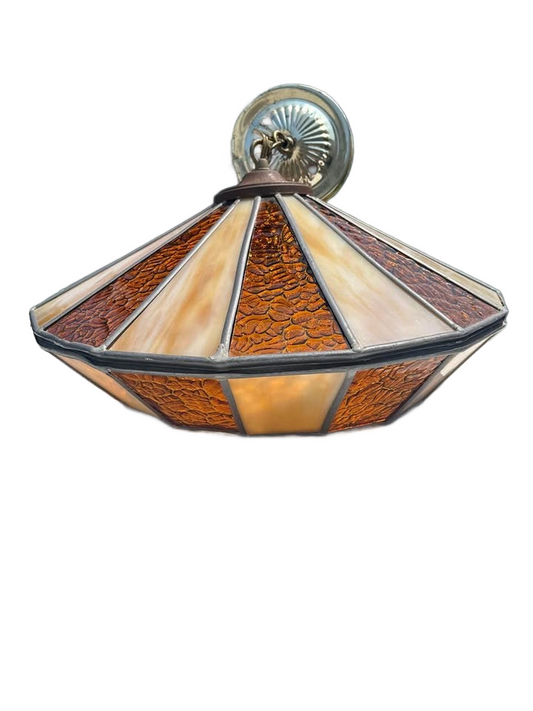 Pair of vintage stained glass lights, Tiffany style