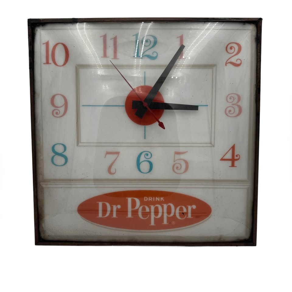 Vintage Mid 1960’s DR Pepper Clock, Original Pam Clock Co.