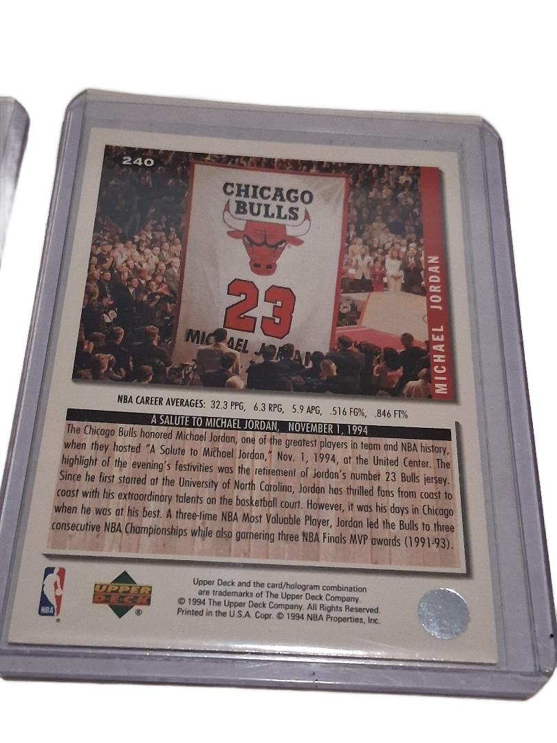 1994-95 Upper Deck Collector's Choice #240 Michael Jordan He's Back 3/19/95