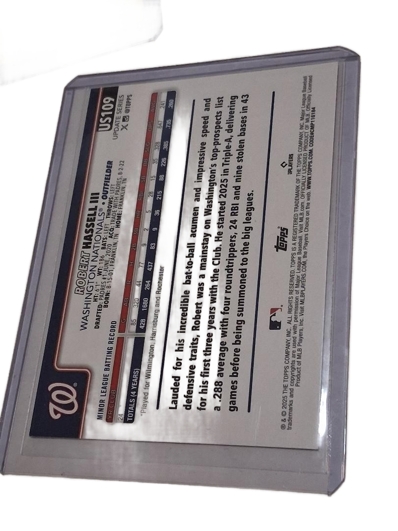 2025 Topps Update Holiday Foil Robert Hassell III #US109 Nationals