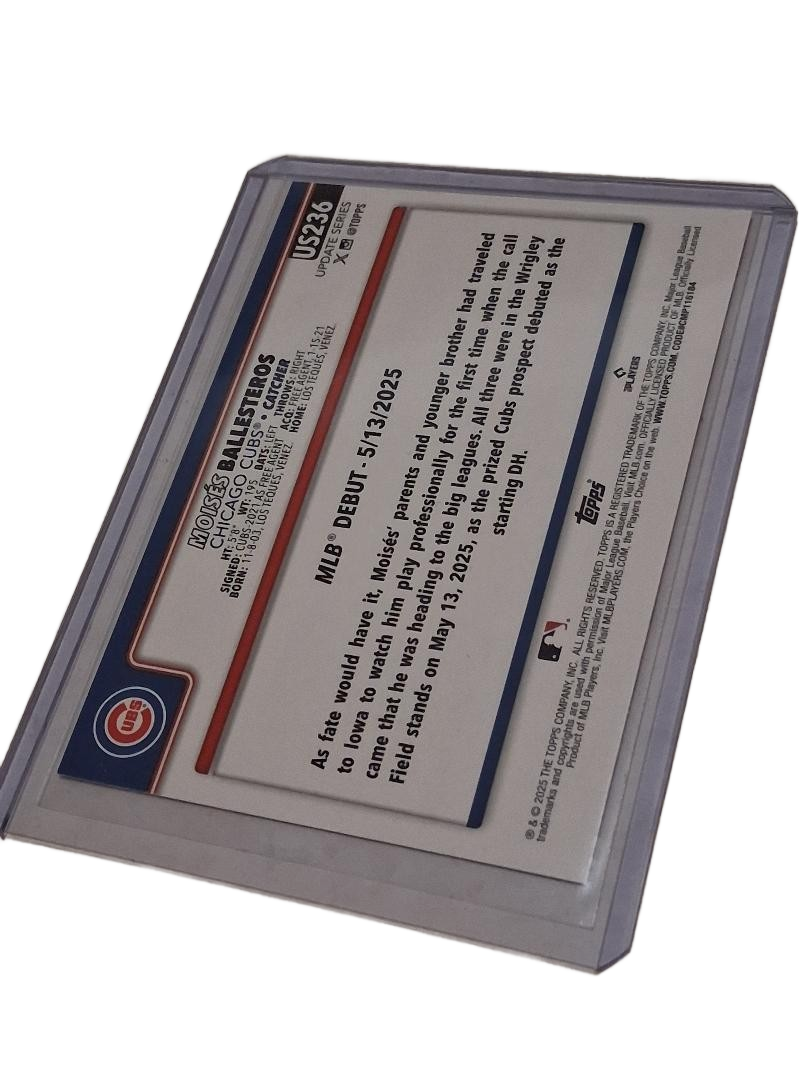 2025 Topps #US236 Moises Ballesteros, Cubs (RC) - Holiday Orange and Black Foil