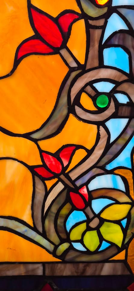 Stained glass window panel hand made