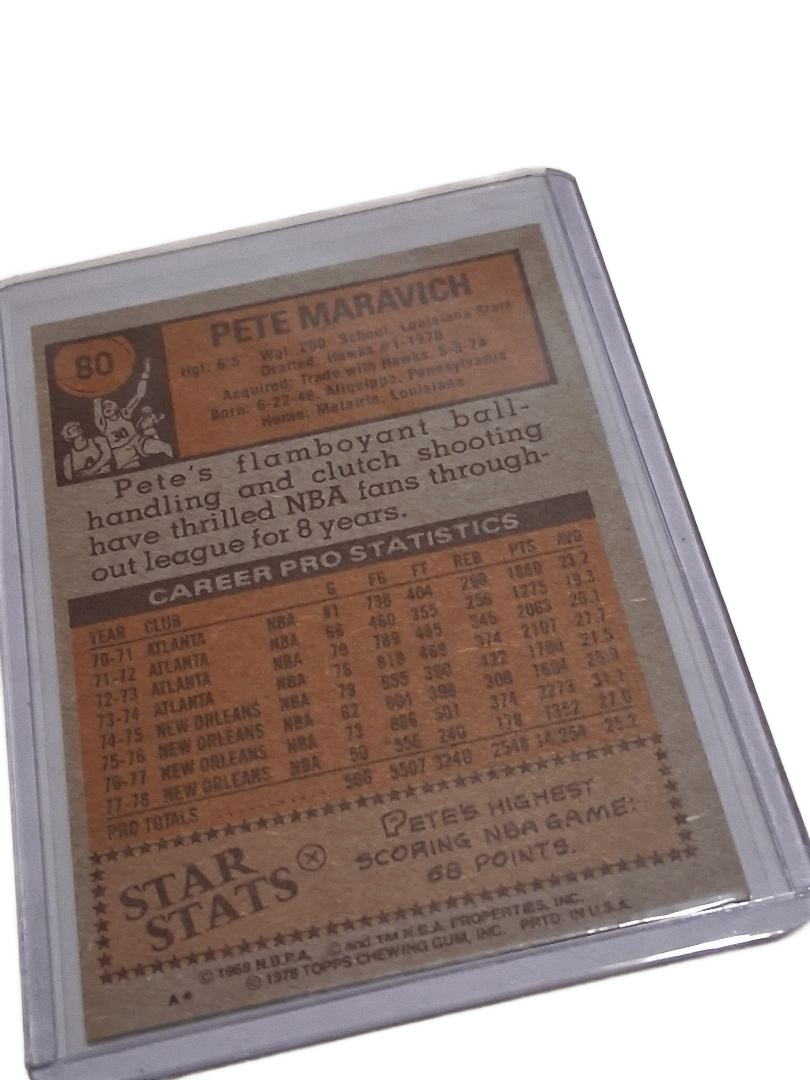 1978-79 TOPPS BASKETBALL PETE MARAVICH #80 JAZZ