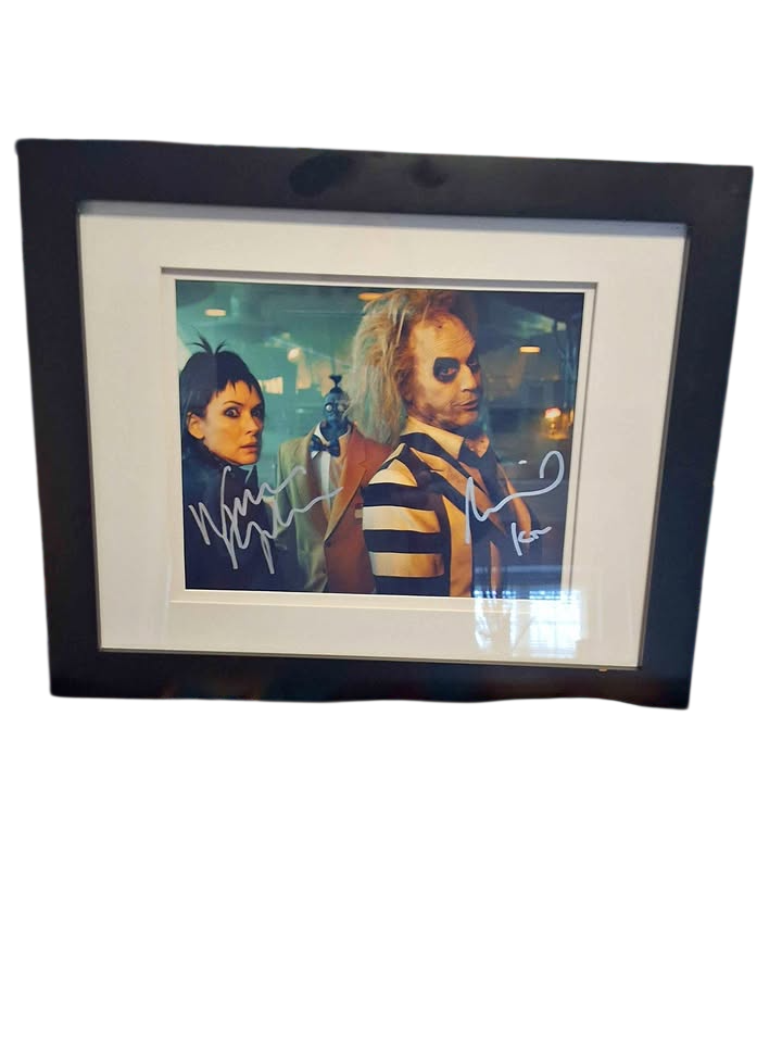 2024 autographed photo of both Michael Keaton and Winona Rider COA included