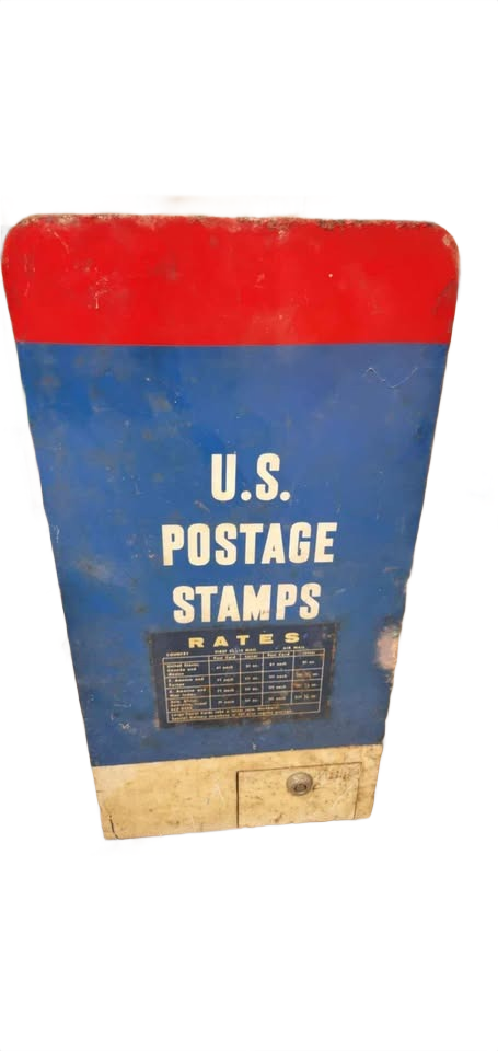 vintage mail postage metal stamp machine dispenser