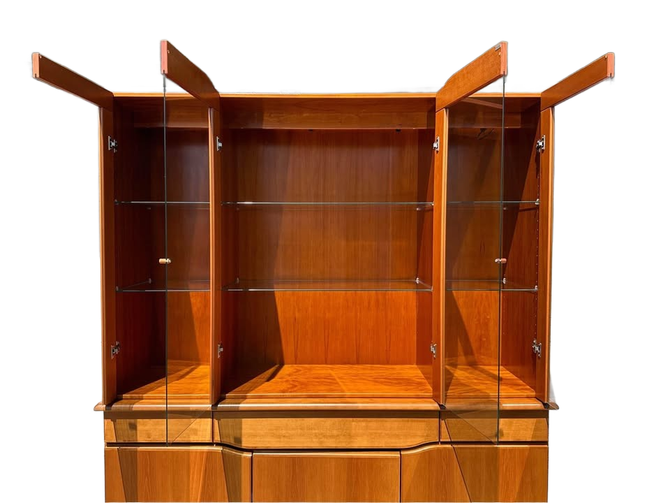 Mid Century Modern Teak Hutch by Skovby - Lighted Interior
