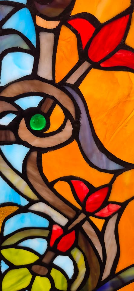 Stained glass window panel hand made