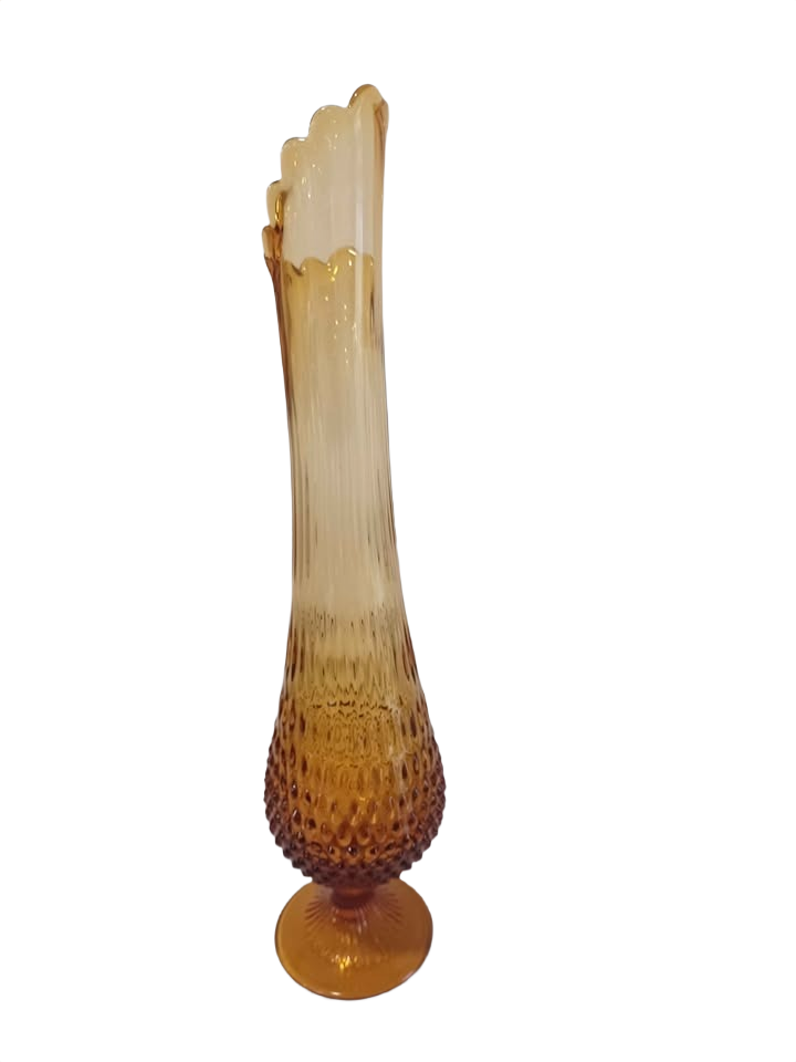 MCM Hobnail Amber Swung Vase