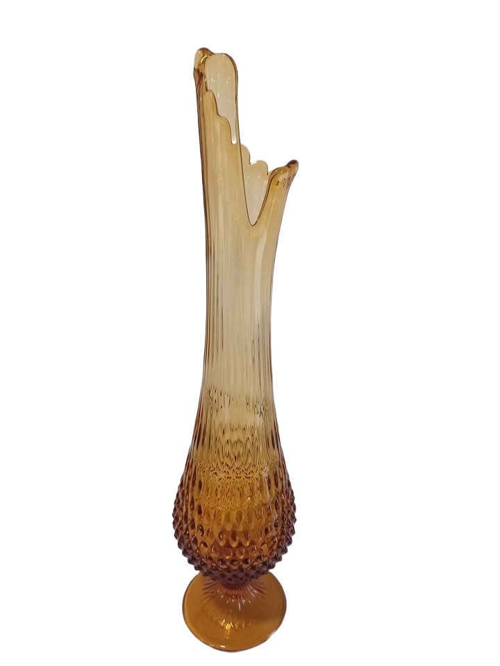 MCM Hobnail Amber Swung Vase