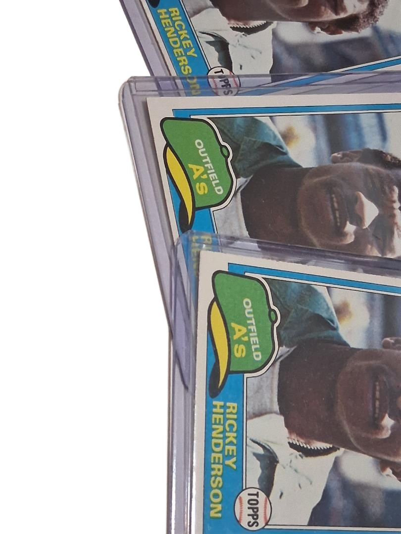 1981 Topps #261 Rickey Henderson OFF CENTER Card Lot of 3