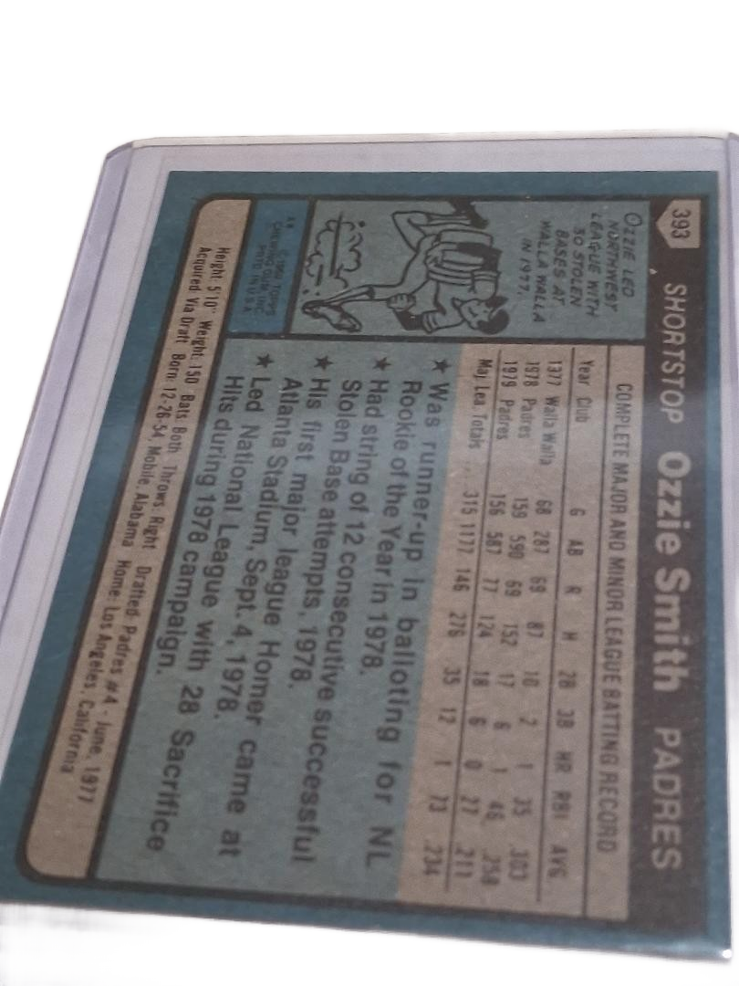1980 Topps Set-Break #393 Ozzie Smith * SD Padres * Cardinals HOF
