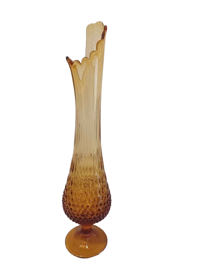 MCM Hobnail Amber Swung Vase