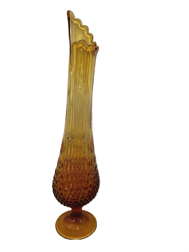 MCM Hobnail Amber Swung Vase