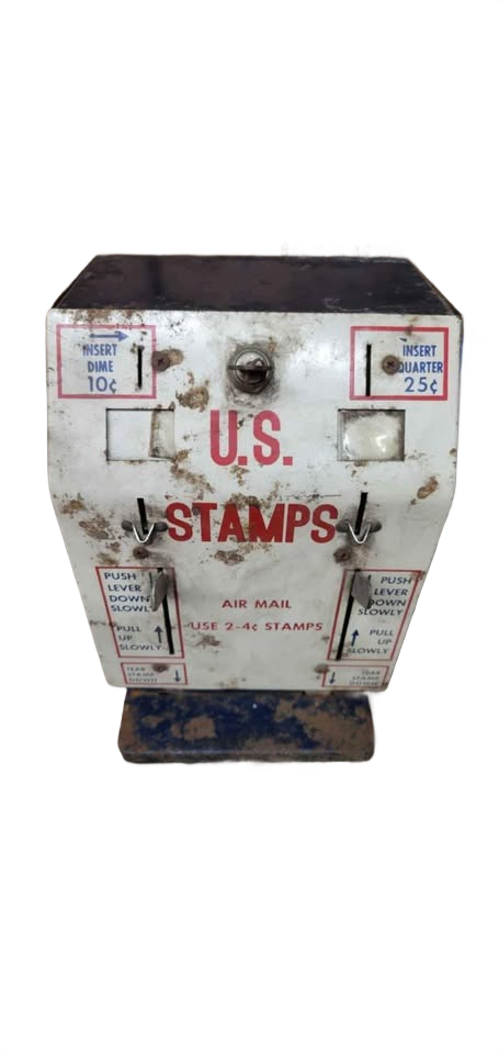 vintage mail postage metal stamp machine dispenser