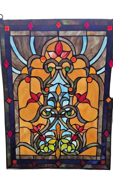 Stained glass window panel hand made