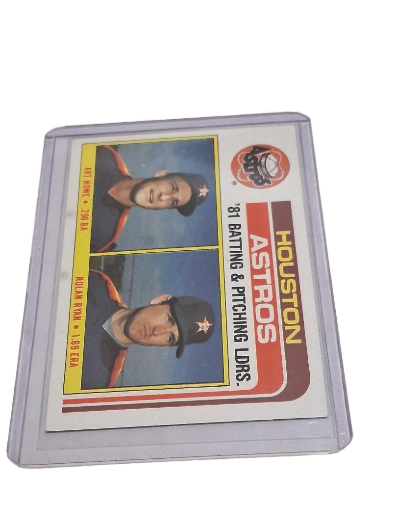 1982 Topps Houston Astros Batting & Pitching Leaders Card #66 Nolan Ryan A. Howe