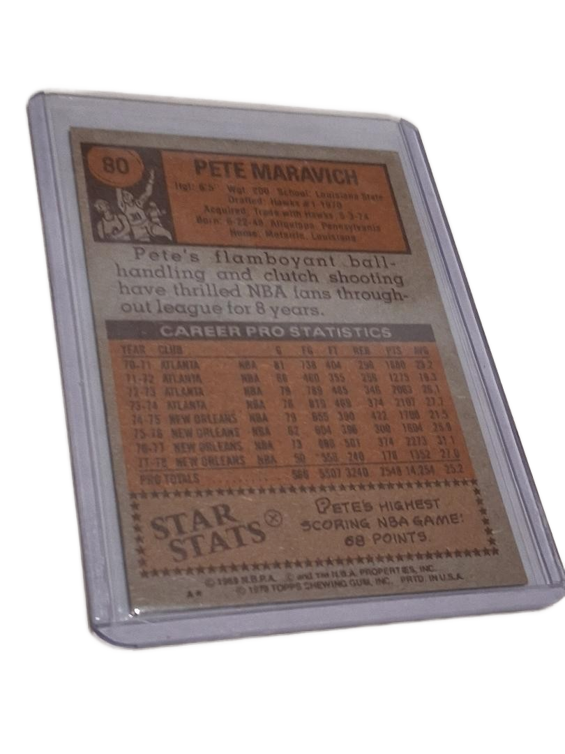 1978-79 TOPPS BASKETBALL PETE MARAVICH #80 JAZZ