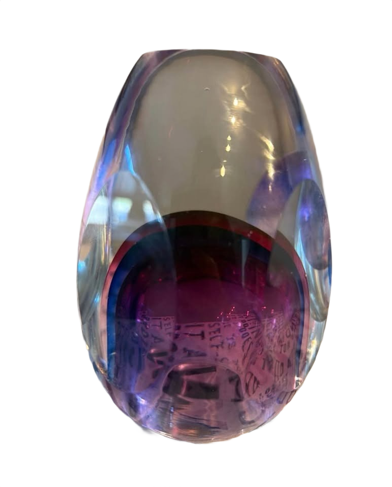 1960's Murano Purple Flavio Poli Sommerso Seguso Glass Faceted- GLENVIEW
