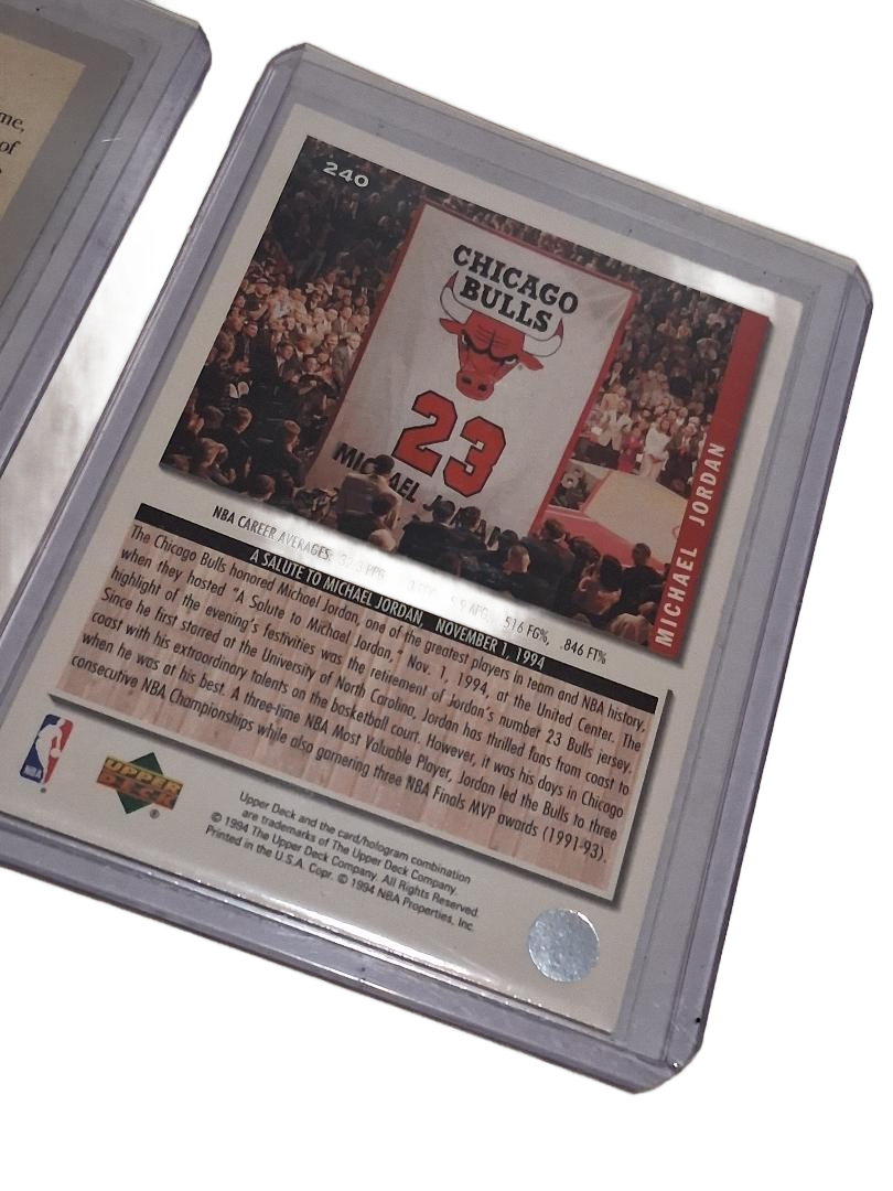 1994-95 Upper Deck Collector's Choice #240 Michael Jordan He's Back 3/19/95