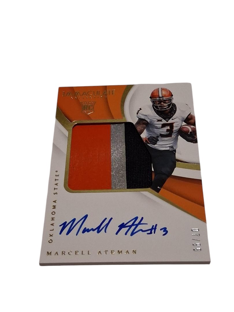 MARCELL ATEMAN OK State 2018 Panini Immaculate Collegiate RPA Patch AUTO