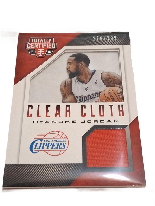 2014–15 Panini Totally Certified DeAndre Jordan #8 276/299 Clear Cloth Jersey Red