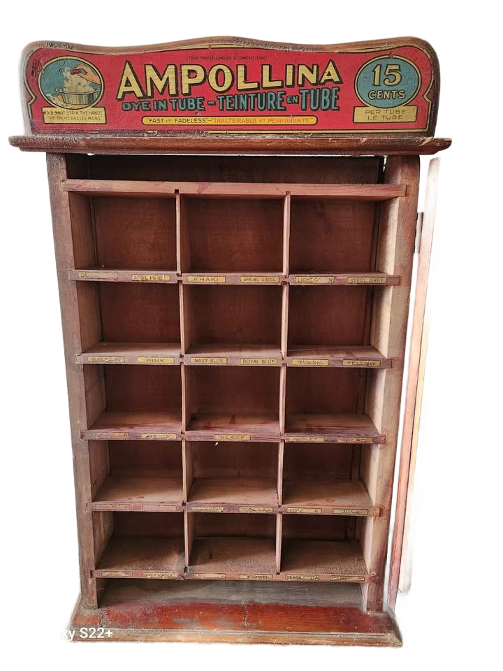 Antique Ampolina Dye Display Case