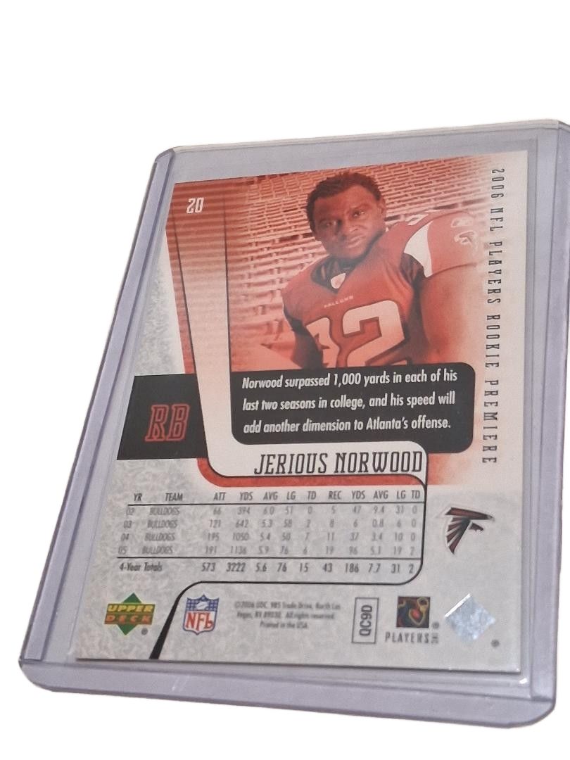 2006 Upper Deck NFL Players Rookie Premiere 20 Jerious Norwood RC Rookie