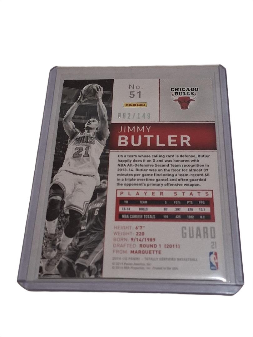 2014-15 PANINI TOTALLY CERTIFIED #51 JIMMY BUTLER BLUE /149