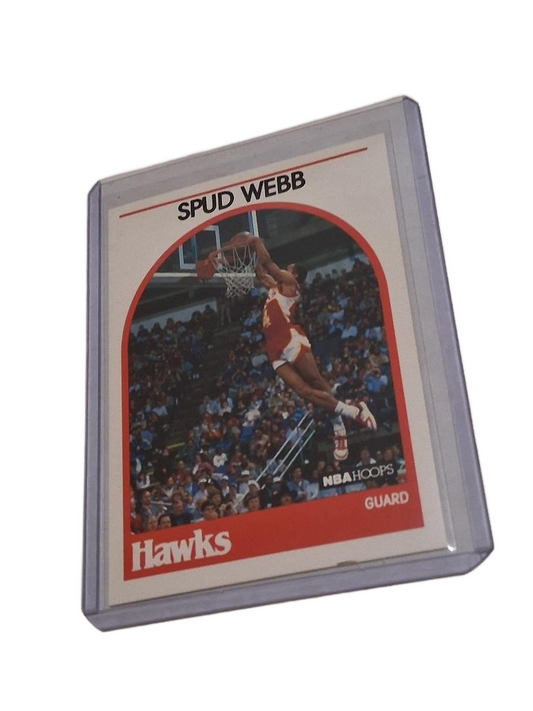 1990 Hoops Basketball Card Spud Webb Hawks #115