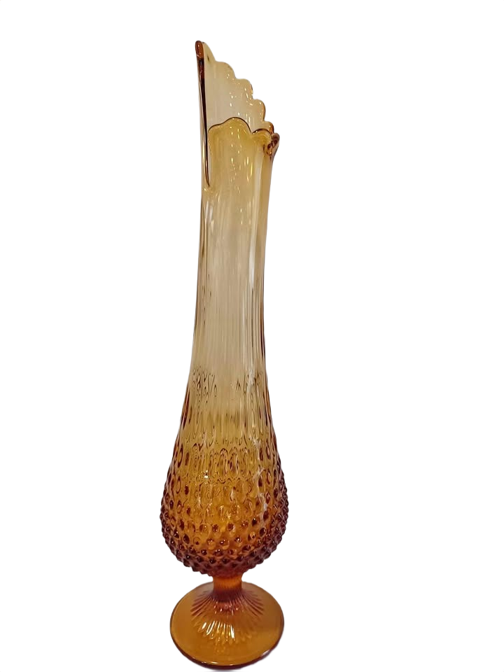 MCM Hobnail Amber Swung Vase