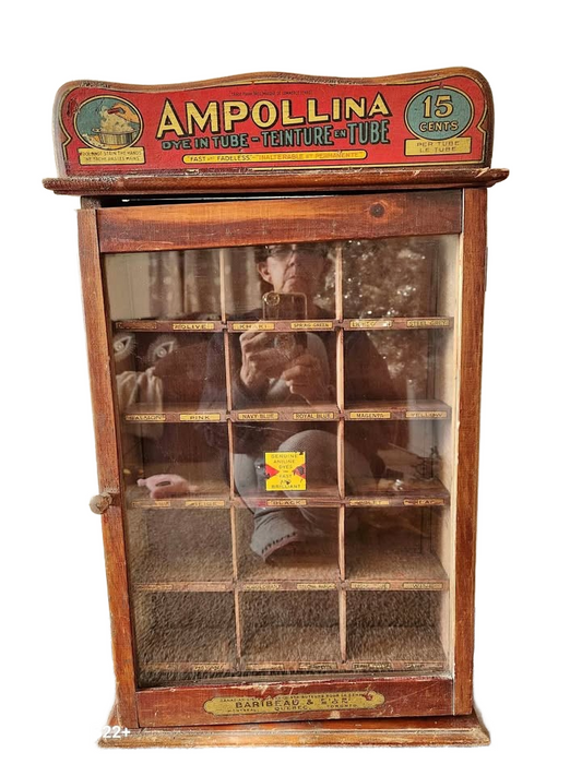 Antique Ampolina Dye Display Case