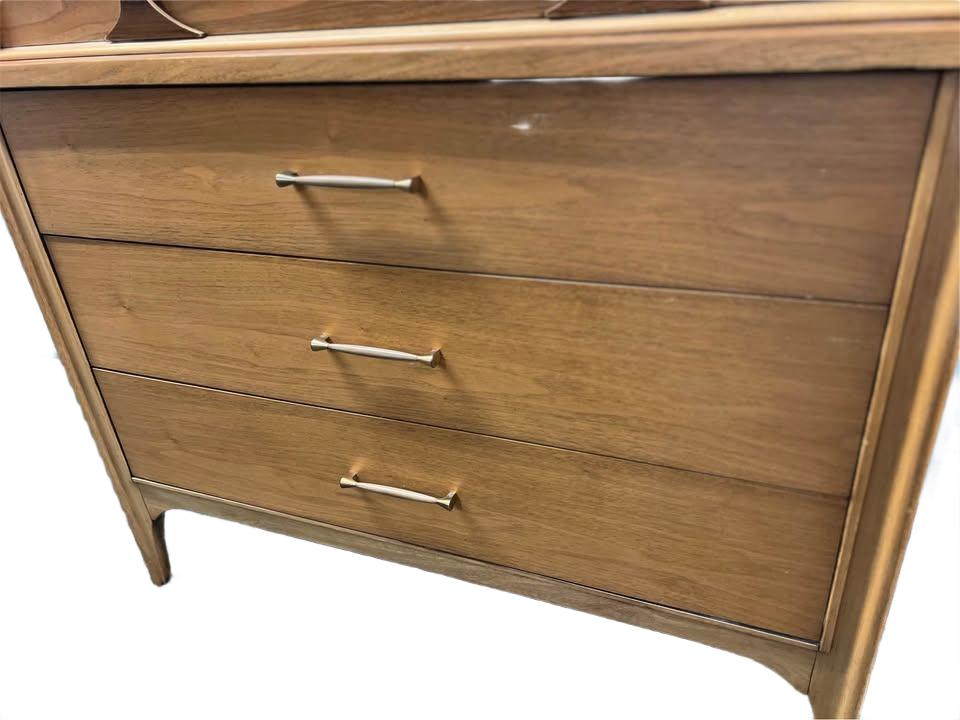 Vintage Mid Century Modern "Perspecta" Highboy 5 Drawer Tall Dresser by Kent Coffey