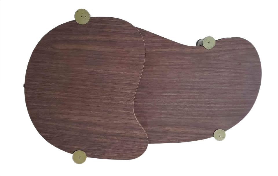SET OF 2 MATCHING MCM TRIPLE TIERED KIDNEY END TABLES