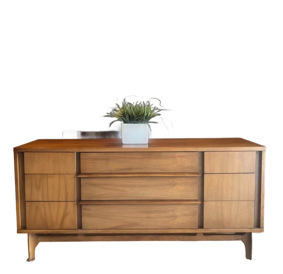 Mid Century Modern Nine (9) Drawer Lowboy Dresser/Sideboard/Buffet By: Kent Coffey Predicta Line