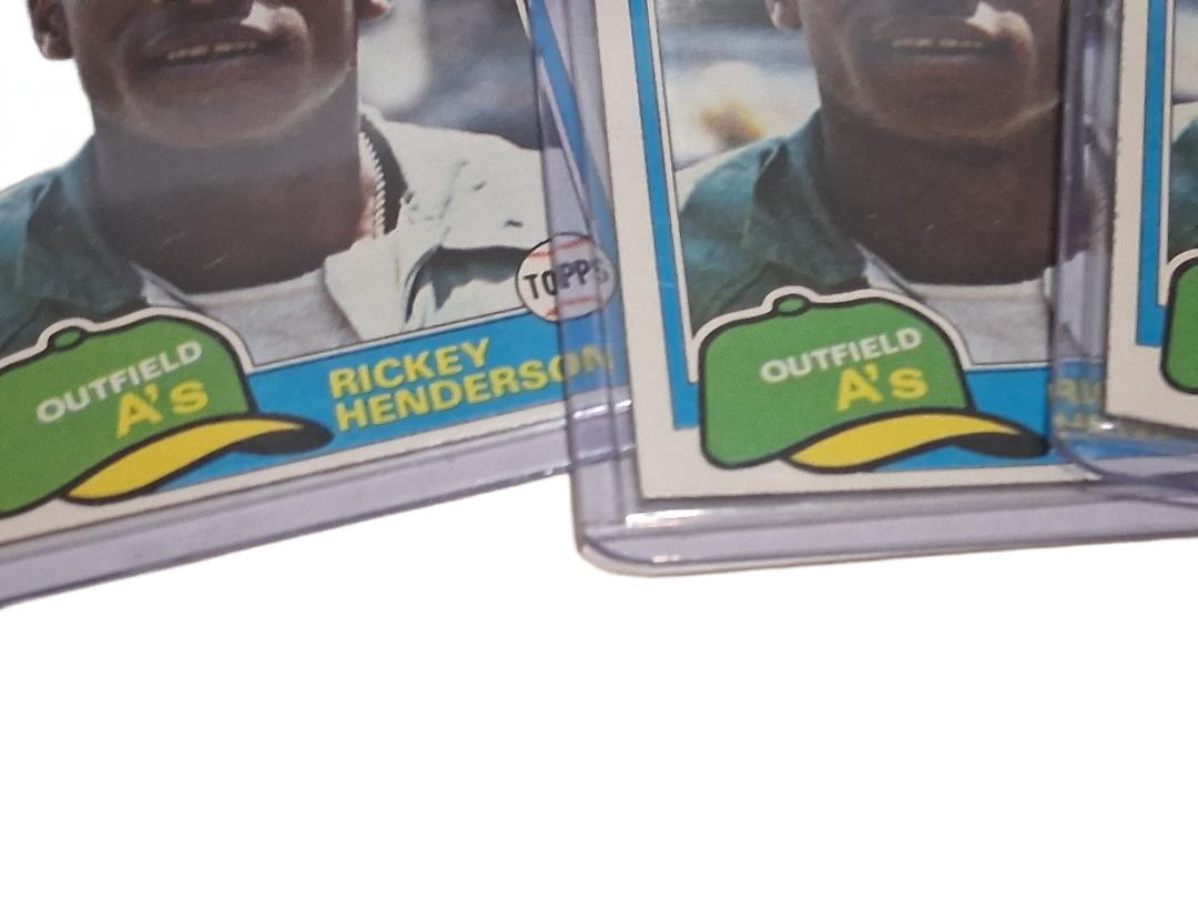 1981 Topps #261 Rickey Henderson OFF CENTER Card Lot of 3