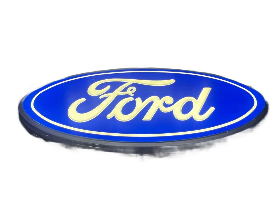 Ford Oval Dealer LED Lighted Sign 9.5 ft x 4 ft Authentic Factory Dealership OEM