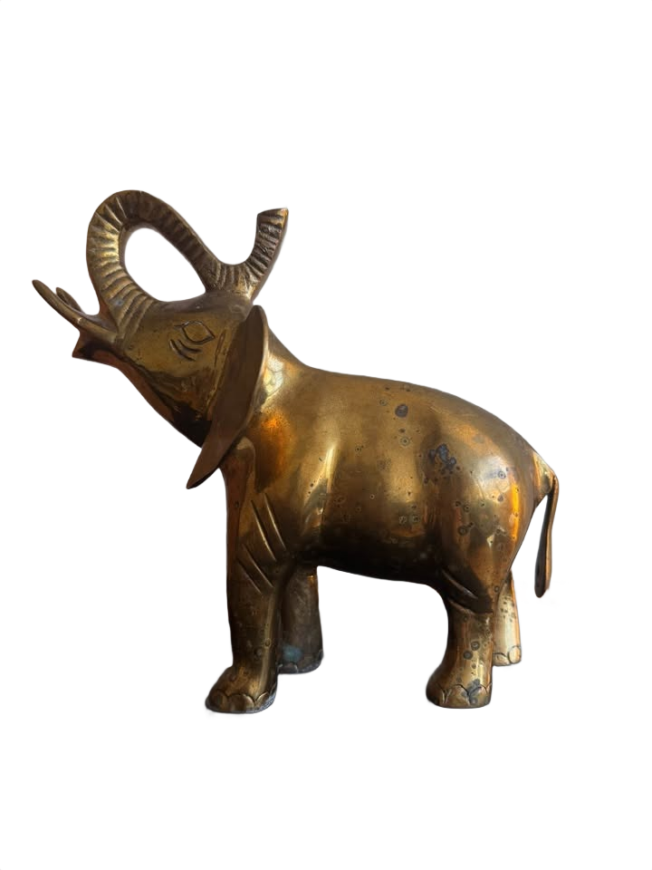 Vintage MCM Brass Elephant