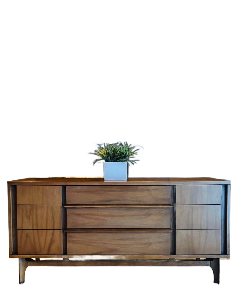 Mid Century Modern Nine (9) Drawer Lowboy Dresser/Sideboard/Buffet By: Kent Coffey Predicta Line