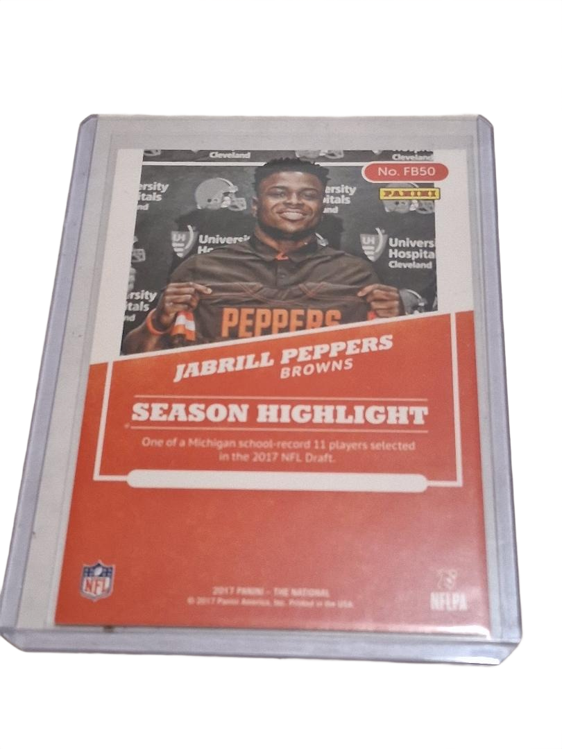 JABRILL PEPPERS 2017 PANINI THE NATIONAL #FB50 ROOKIE RC #/25