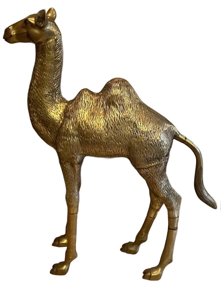 Large Brass Camel Decor Object