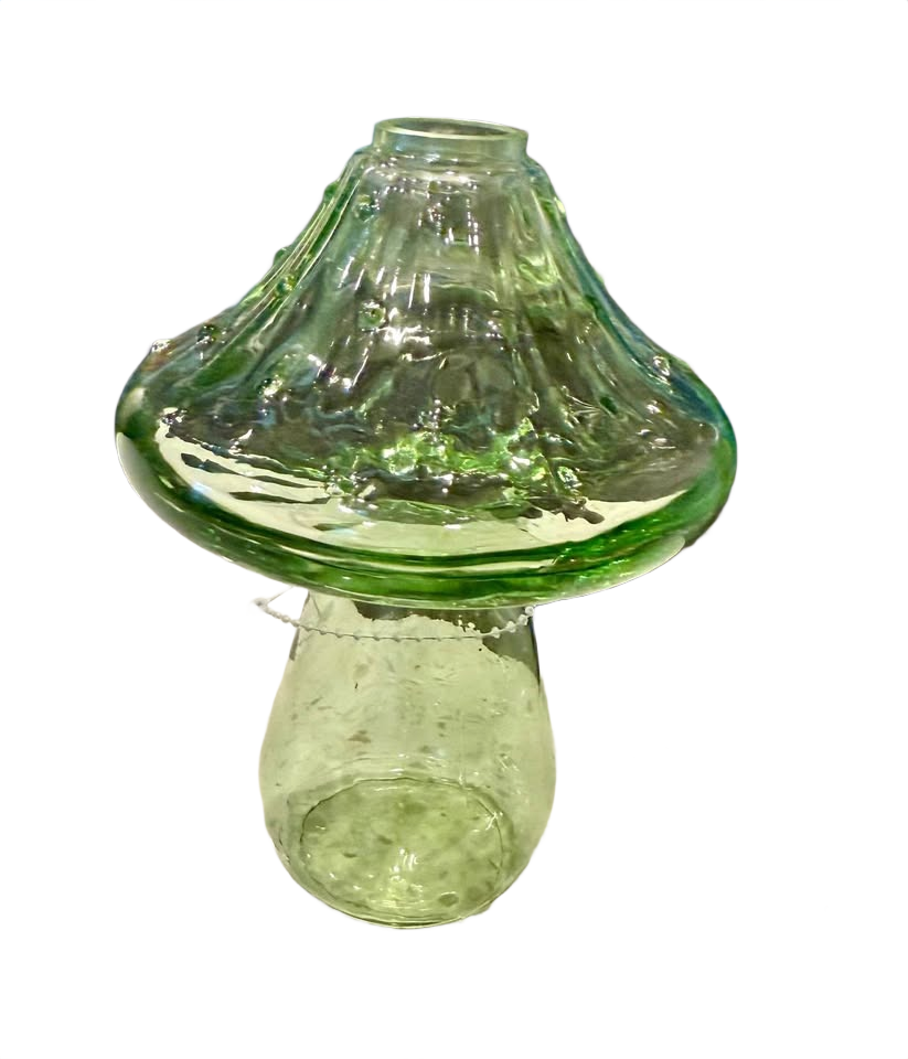 Glass mushroom bud vase