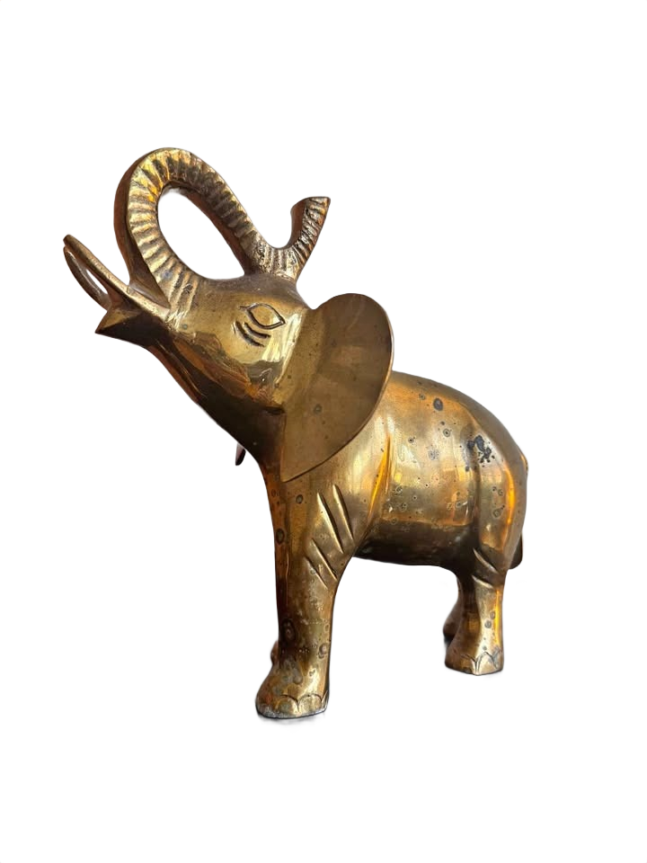 Vintage MCM Brass Elephant