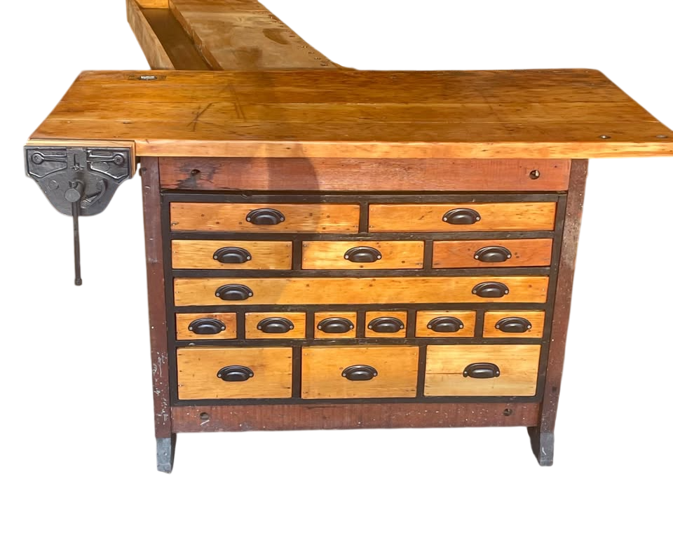 vintage 15-drawer Carpenter Table workbench