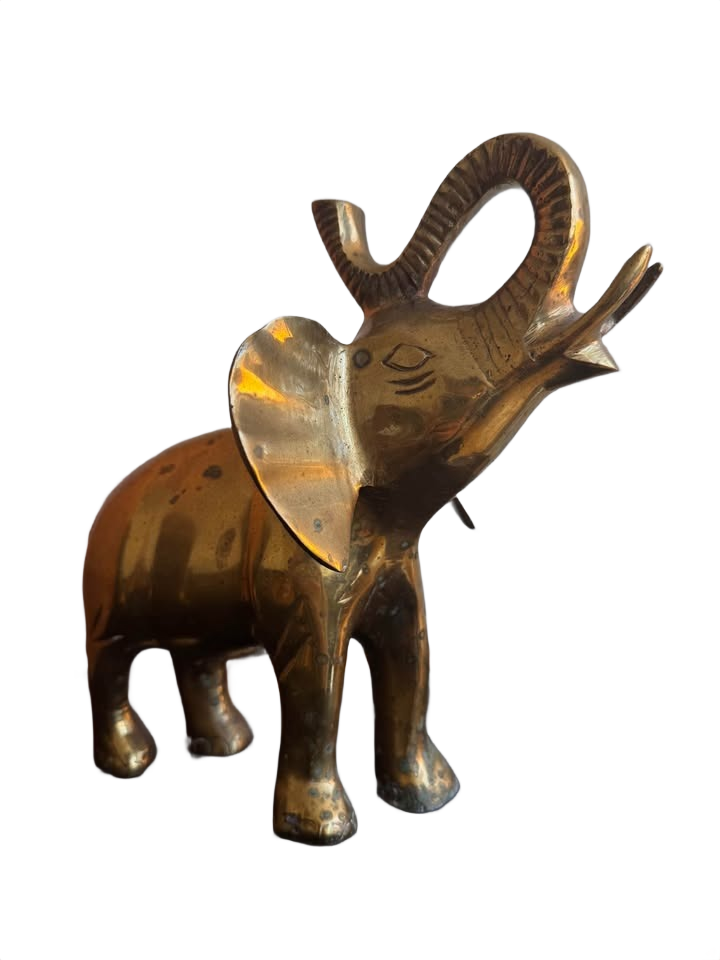 Vintage MCM Brass Elephant