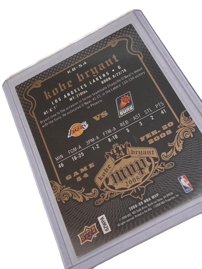 2008-09 Upper Deck MVP Basketball Game # 54 # KB 54 Kobe Bryant