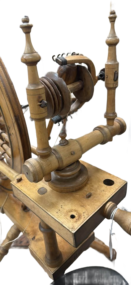 Antique spinning wheel wooden