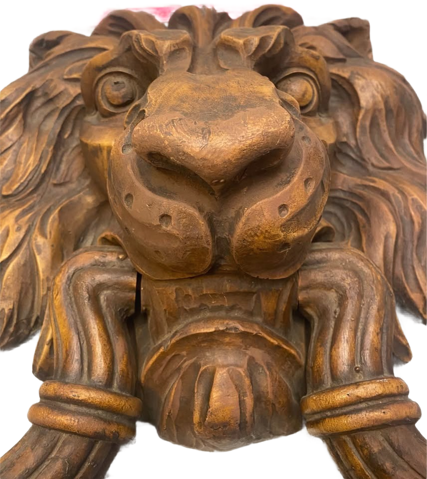 Rare Medieval Lion Decorative Knocker 24” Tall