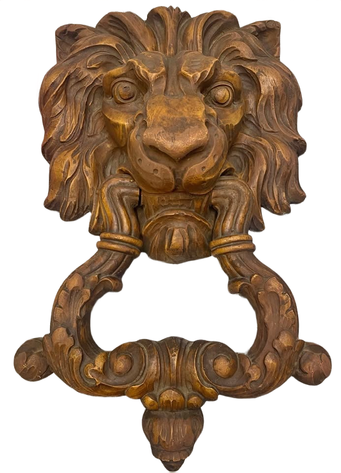 Rare Medieval Lion Decorative Knocker 24” Tall