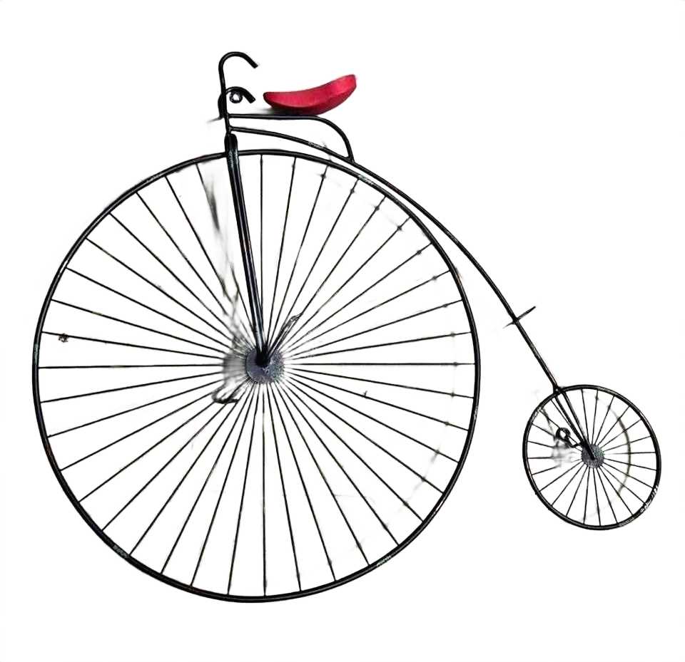 Curtis Jere Penny Farthing Metal Bicycle Sculpture